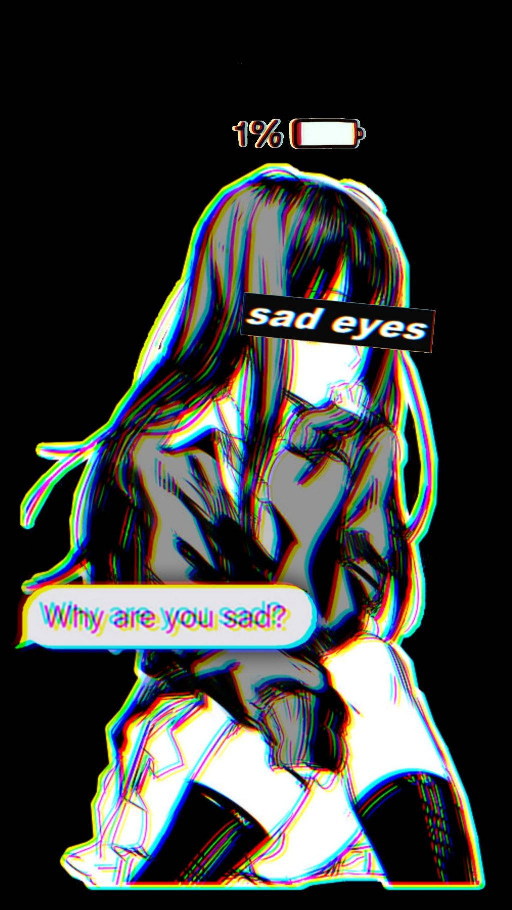 Cute Anime PFP Cô Gái Buồn Hình nền