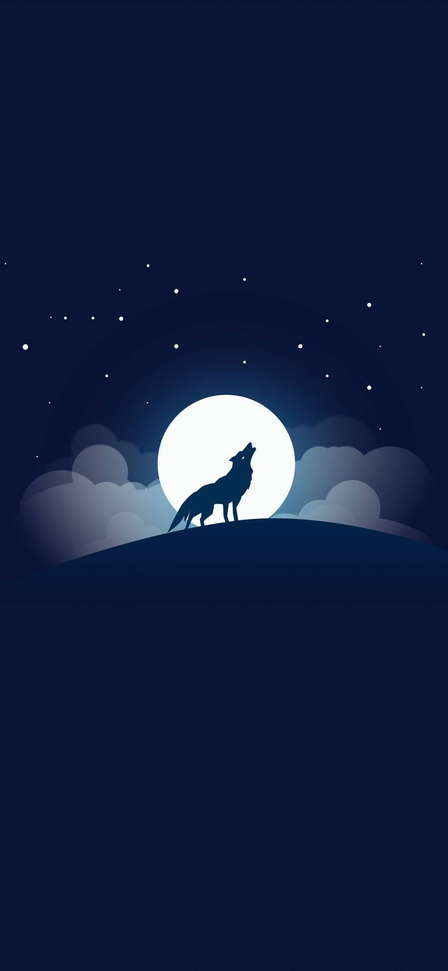 Cute Wolf Full Moon Vector Hình nền