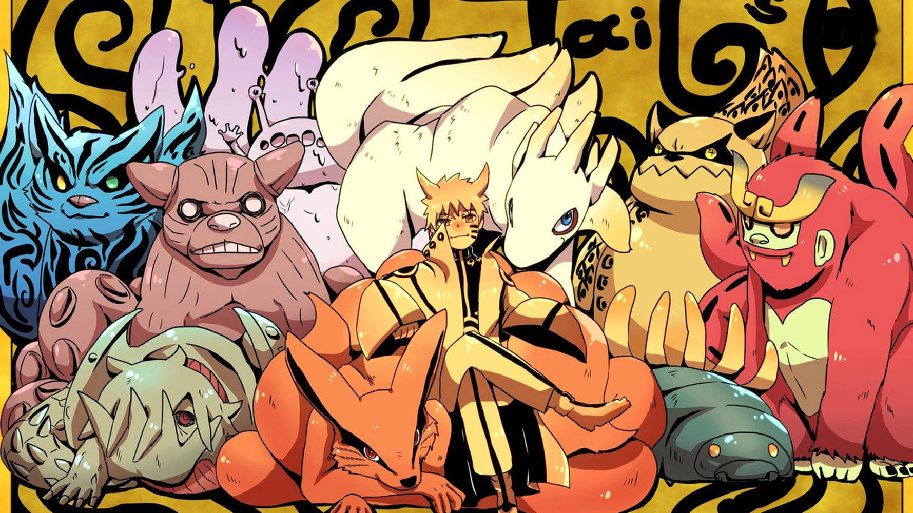 Cửu Vĩ trong Naruto cho laptop Hình nền