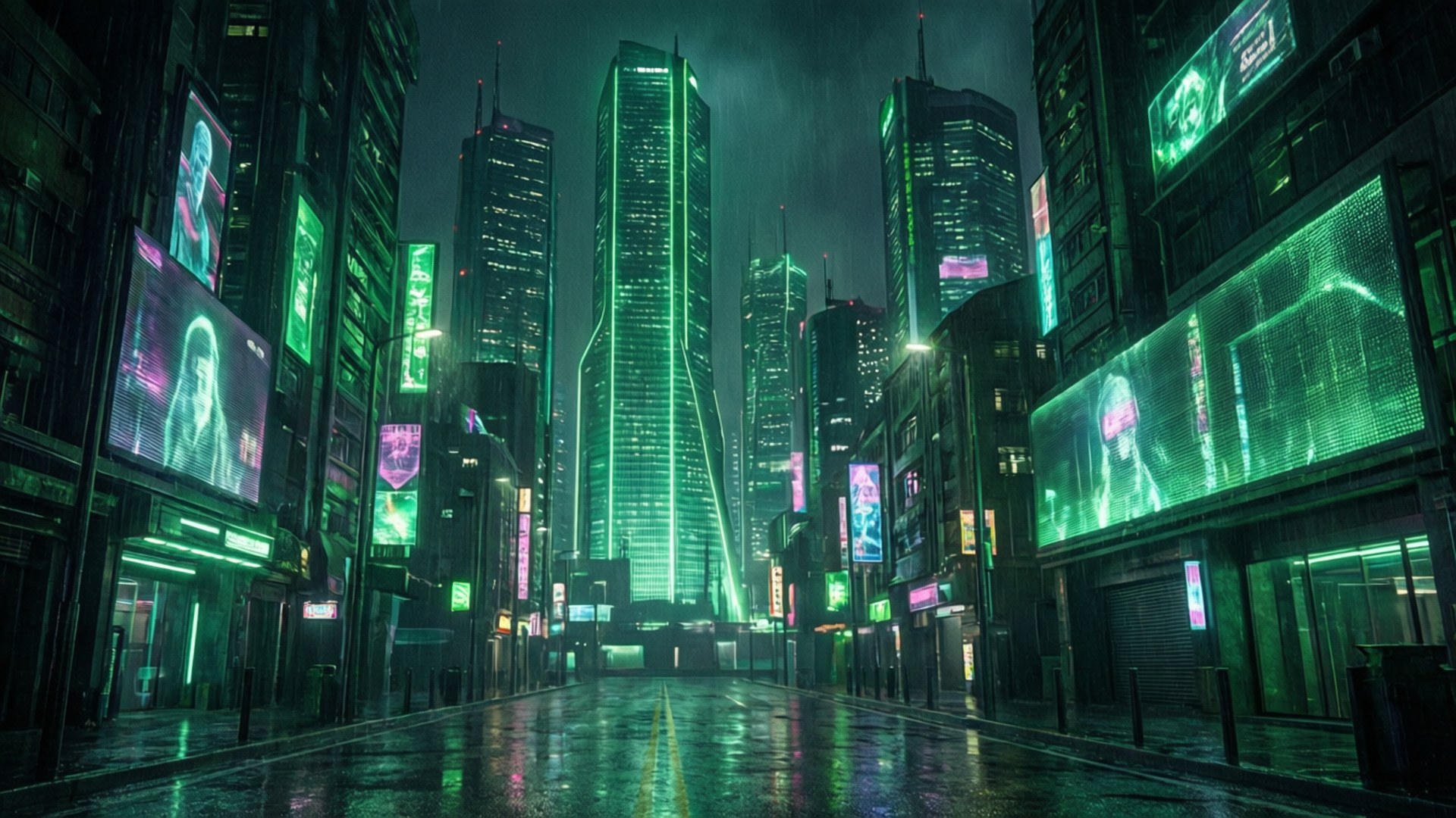 Cyberpunk Xanh Hình nền