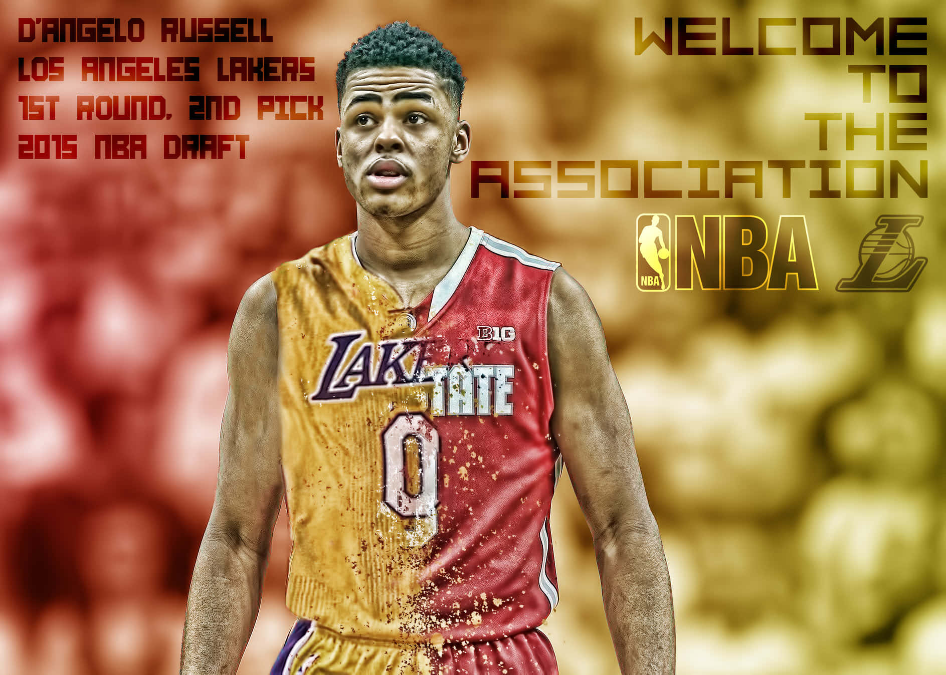 D'Angelo Russell Đỏ Vàng Hình nền