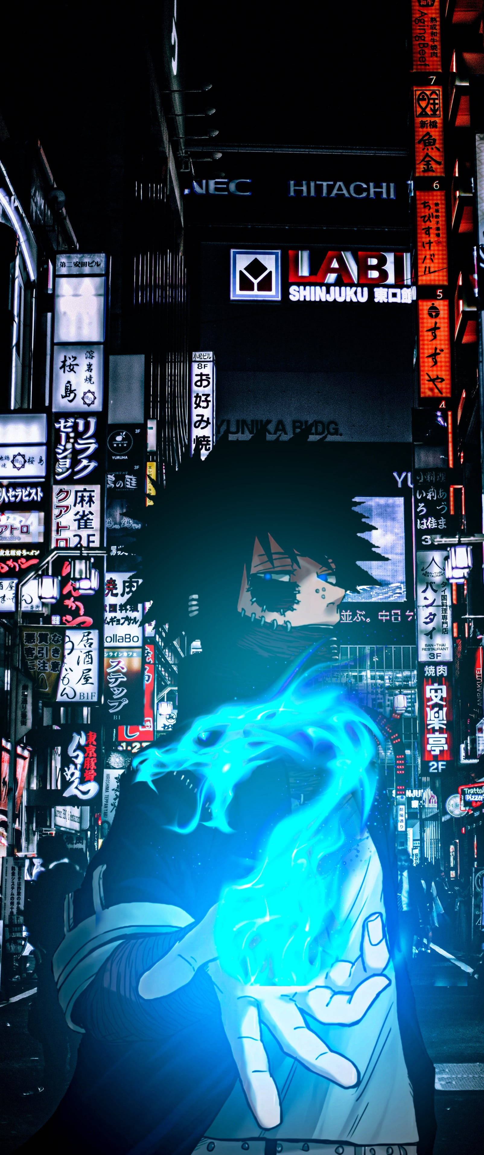 Dabi Với Lửa Xanh Trong Điện Thoại My Hero Academia Hình nền