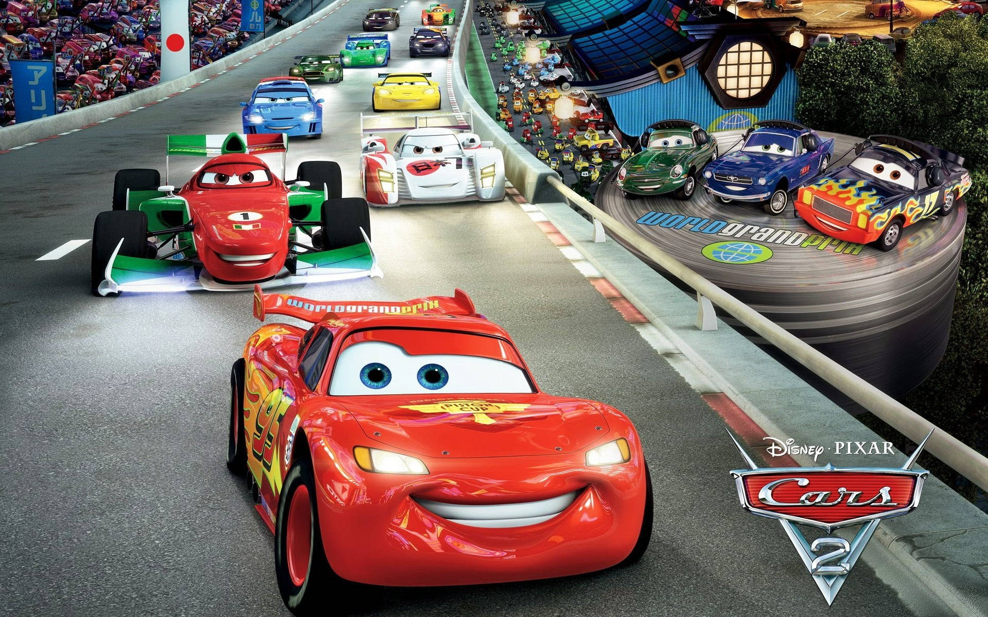 Dàn tay đua sôi động tại World Grand Prix trong Cars 2 Hình nền