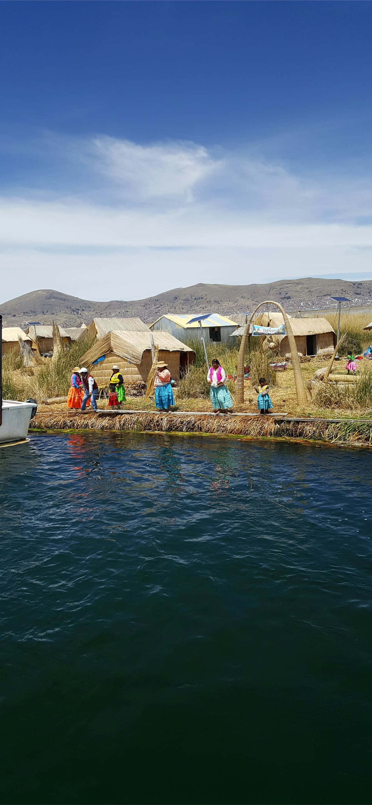 Đảo nổi Uros trên hồ Titicaca Hình nền
