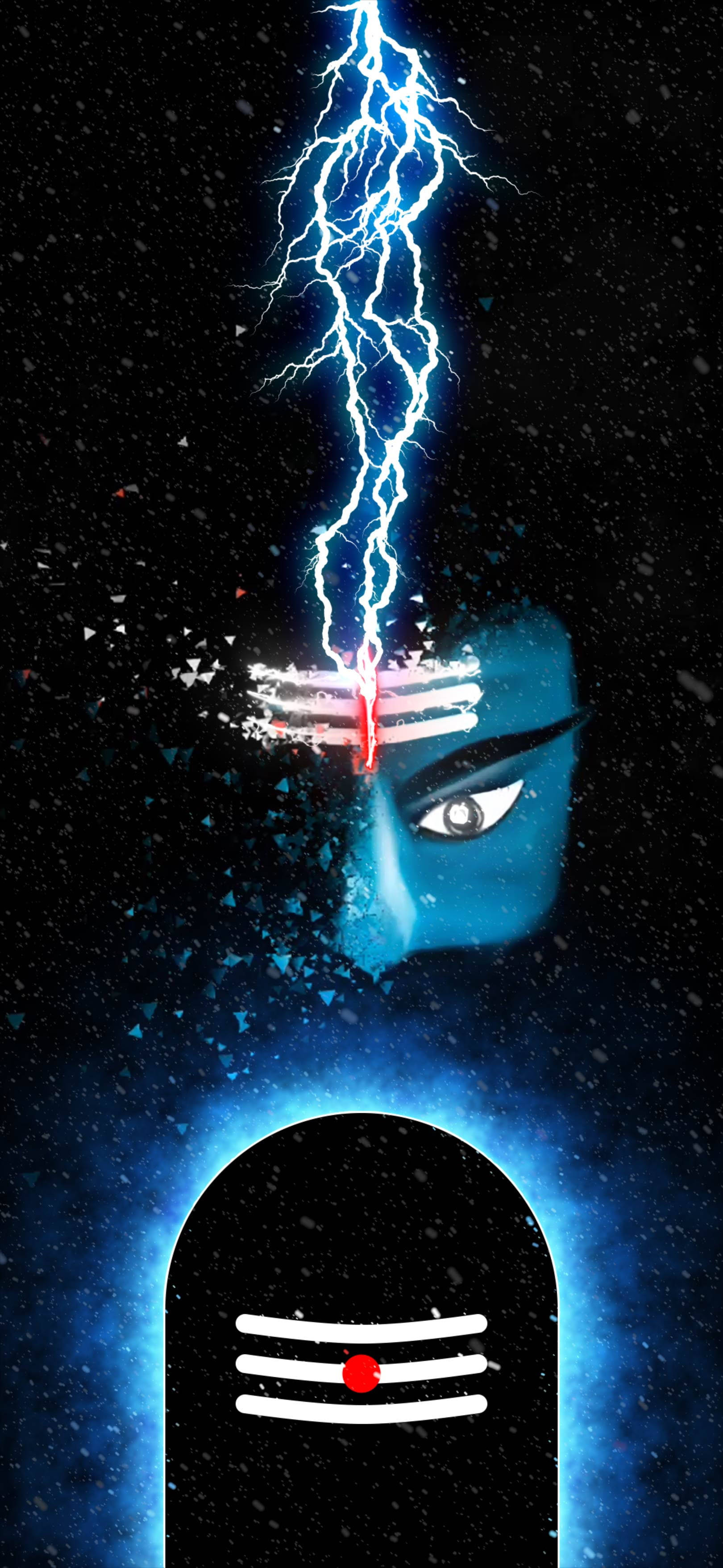 Dark Mahadev Lightning And Forehead Symbol HD Hình nền