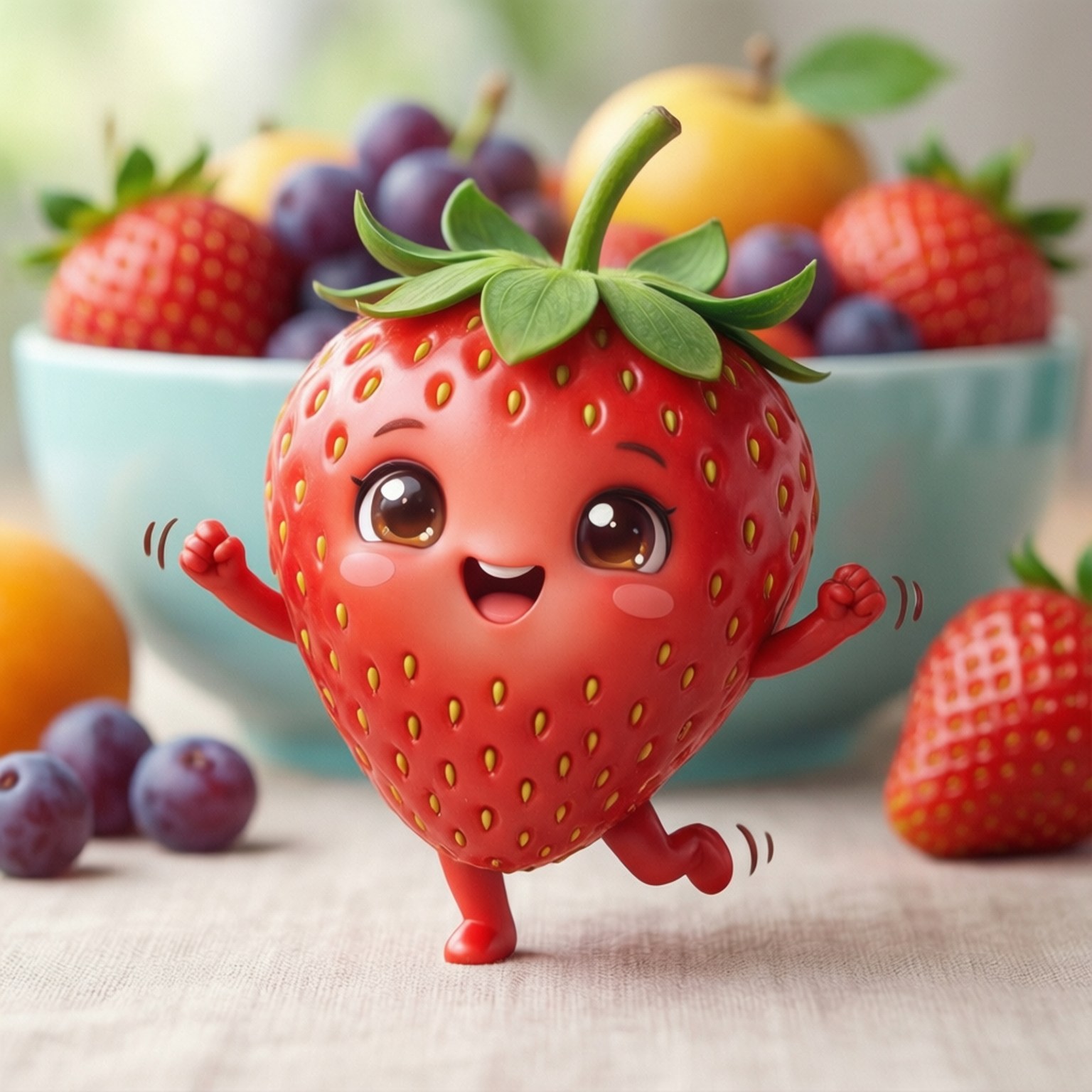 Dâu Tây Kawaii Nhảy Múa Hình nền