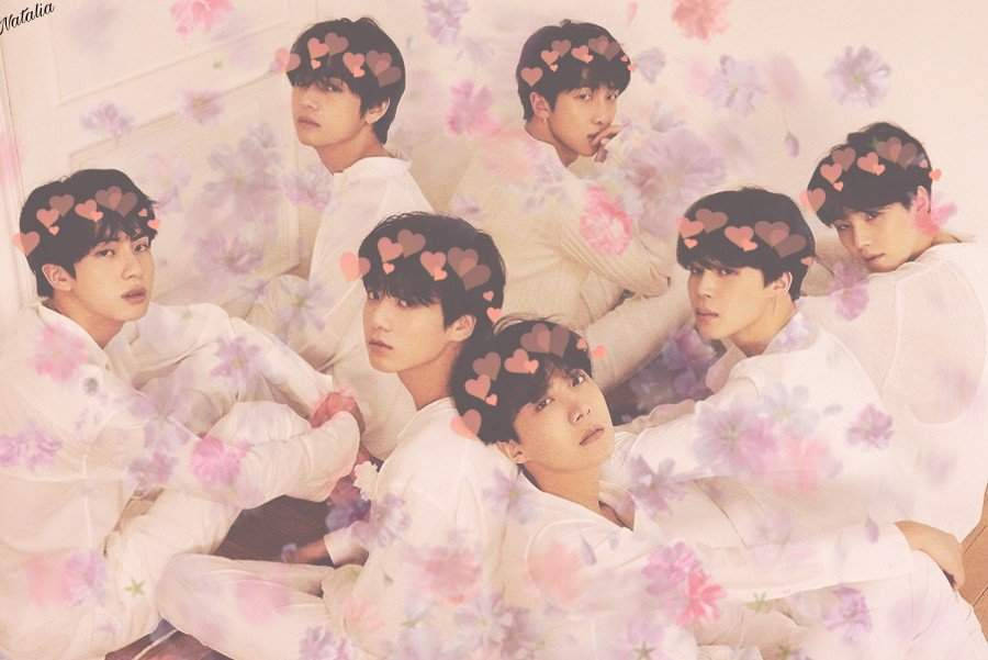 Dễ thương BTS nhóm chụp hình trái tim mộng mơ Hình nền
