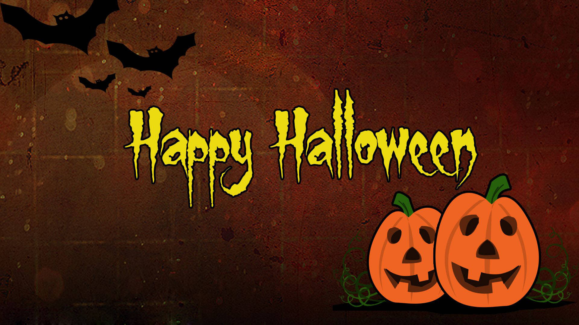 Dễ thương Halloween với Dơi và Bí ngô Hình nền