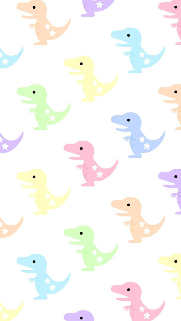 Dễ Thương Khủng Long Pastel Nghệ Thuật Cắt Dán Hình nền