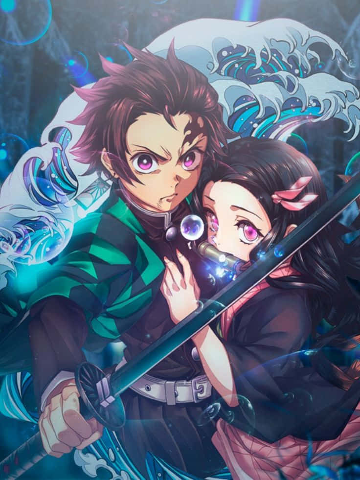 Dễ Thương Nhân Vật Chính Demon Slayer Tanjiro Và Nezuko Kamado Hình nền
