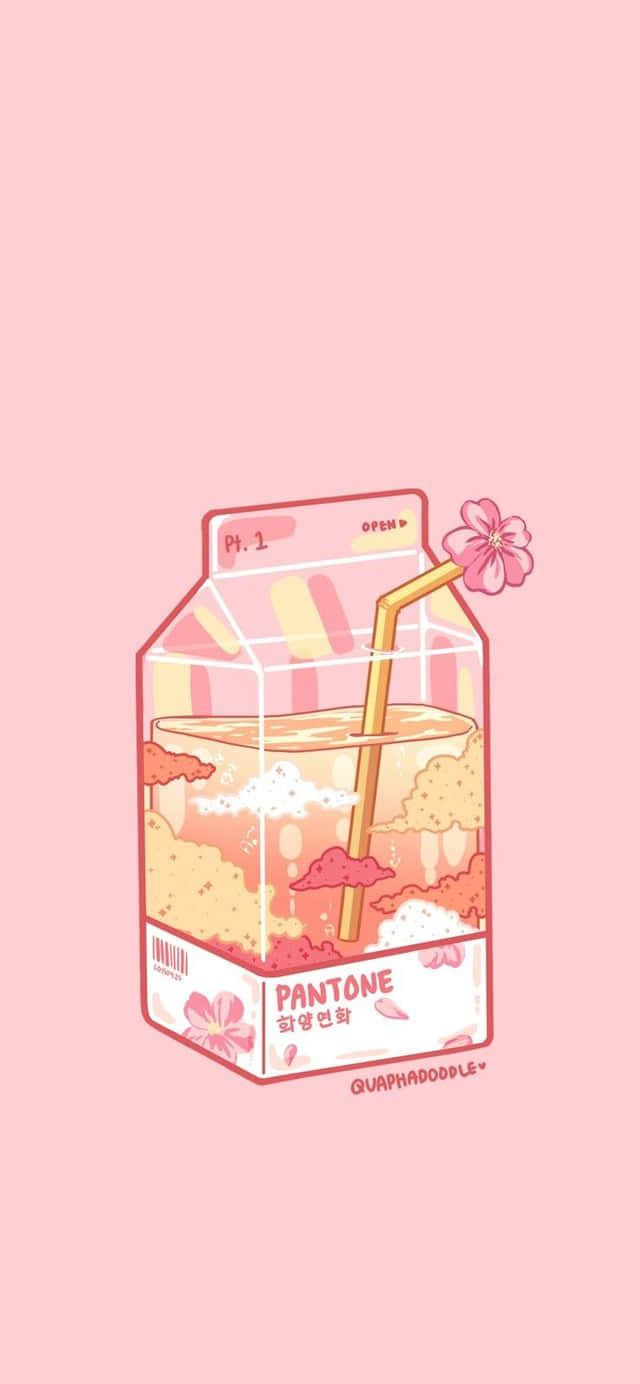 Dễ Thương Phong Cách Kawaii Hộp Nước Ép Hình nền