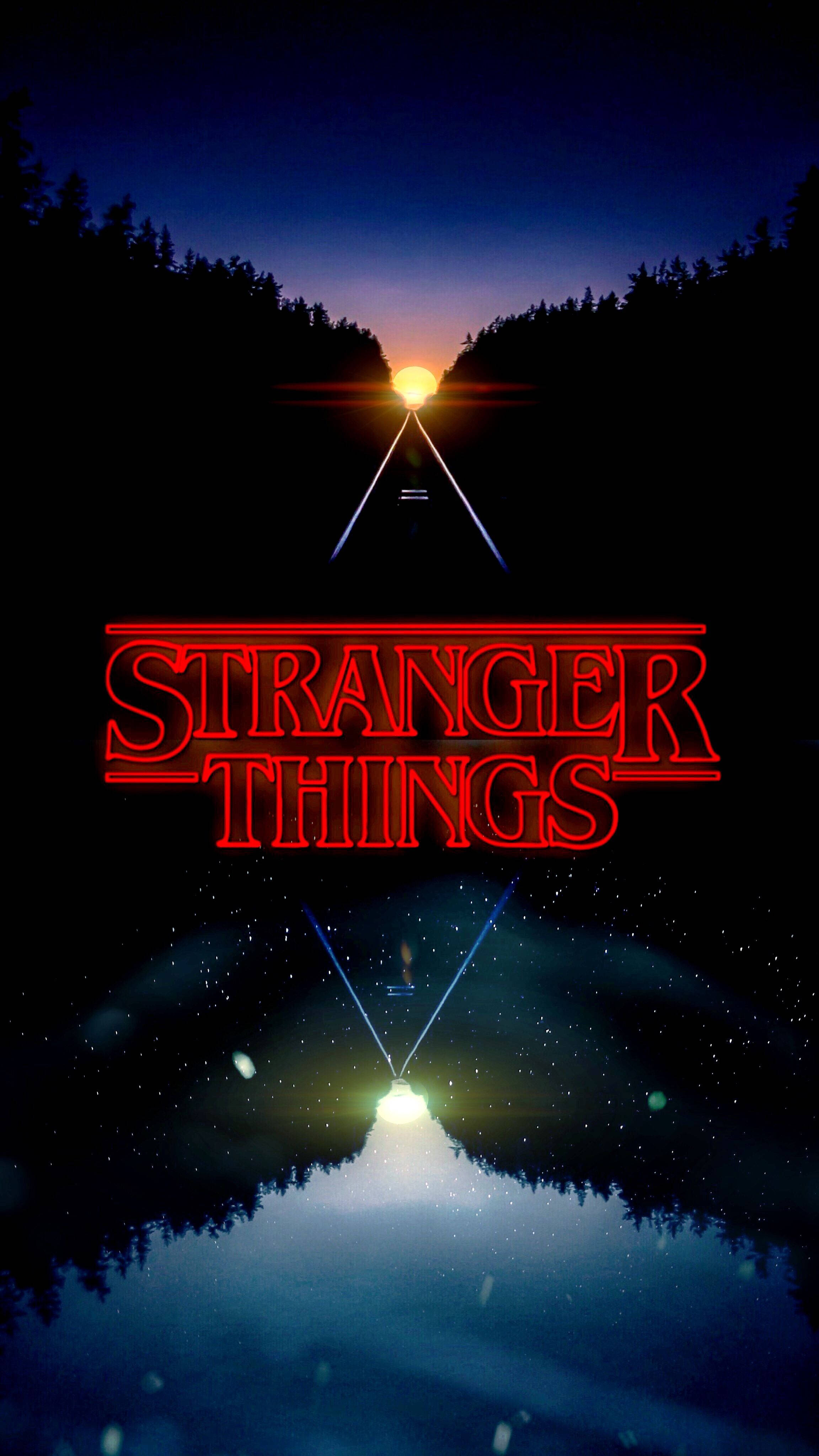 Dễ thương Stranger Things Rừng Tối Hình Bóng Hình nền