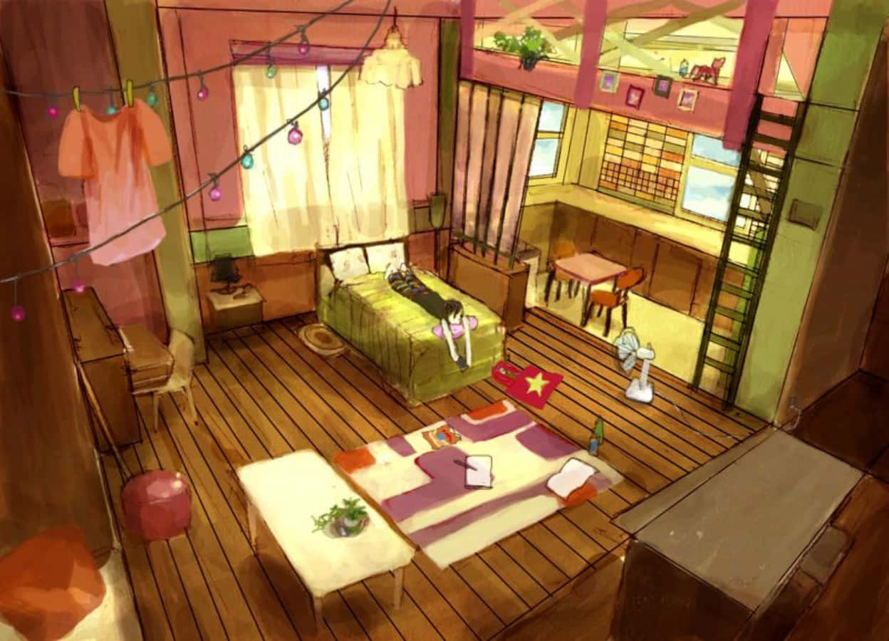 Để Trí Tưởng Tượng Bay Cao Trong Căn Phòng Anime Hoàn Hảo Hình nền