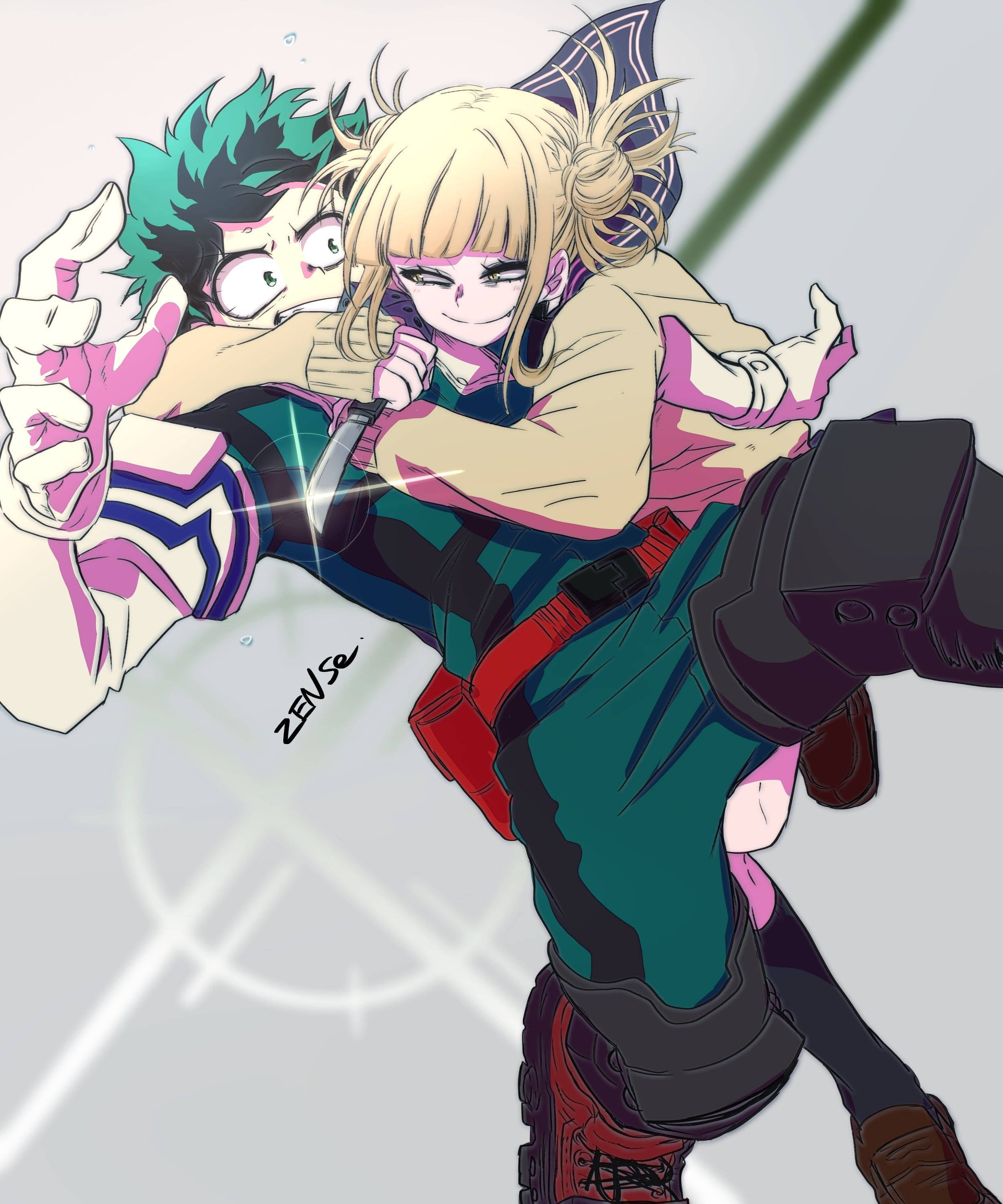 Deku Được Toga Ôm Hình nền