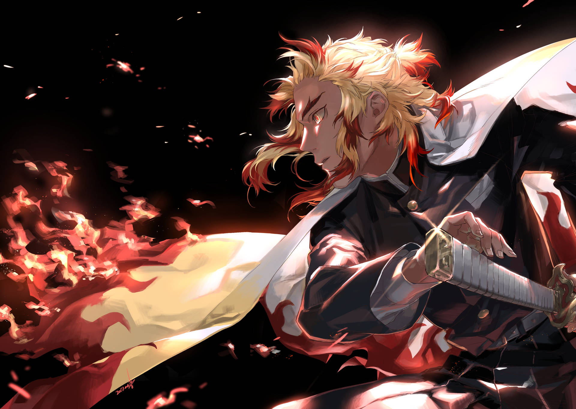 Hình nền Demon Slayer 4k Rengoku Lửa