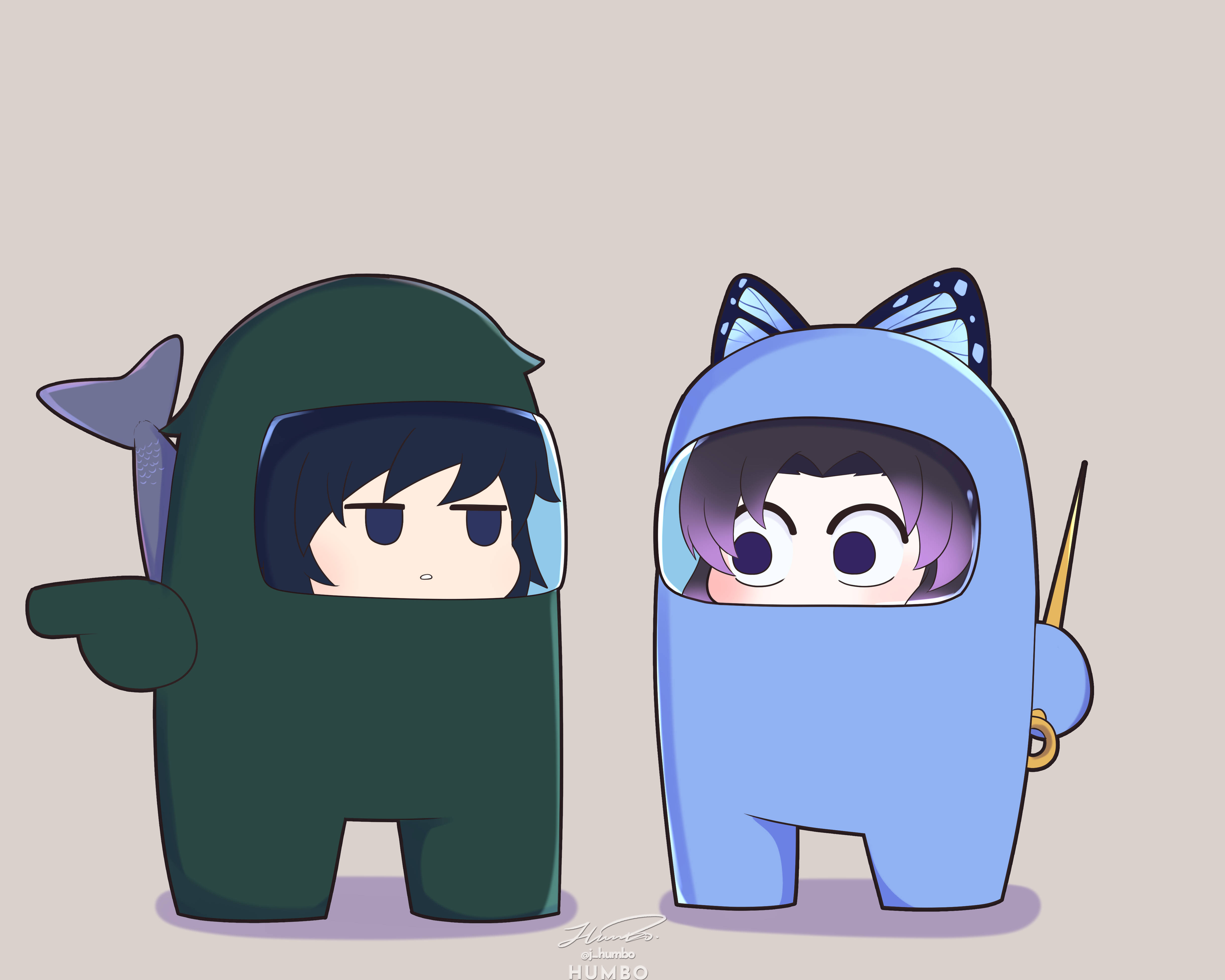 Demon Slayer Chibi Ngầu Hình nền