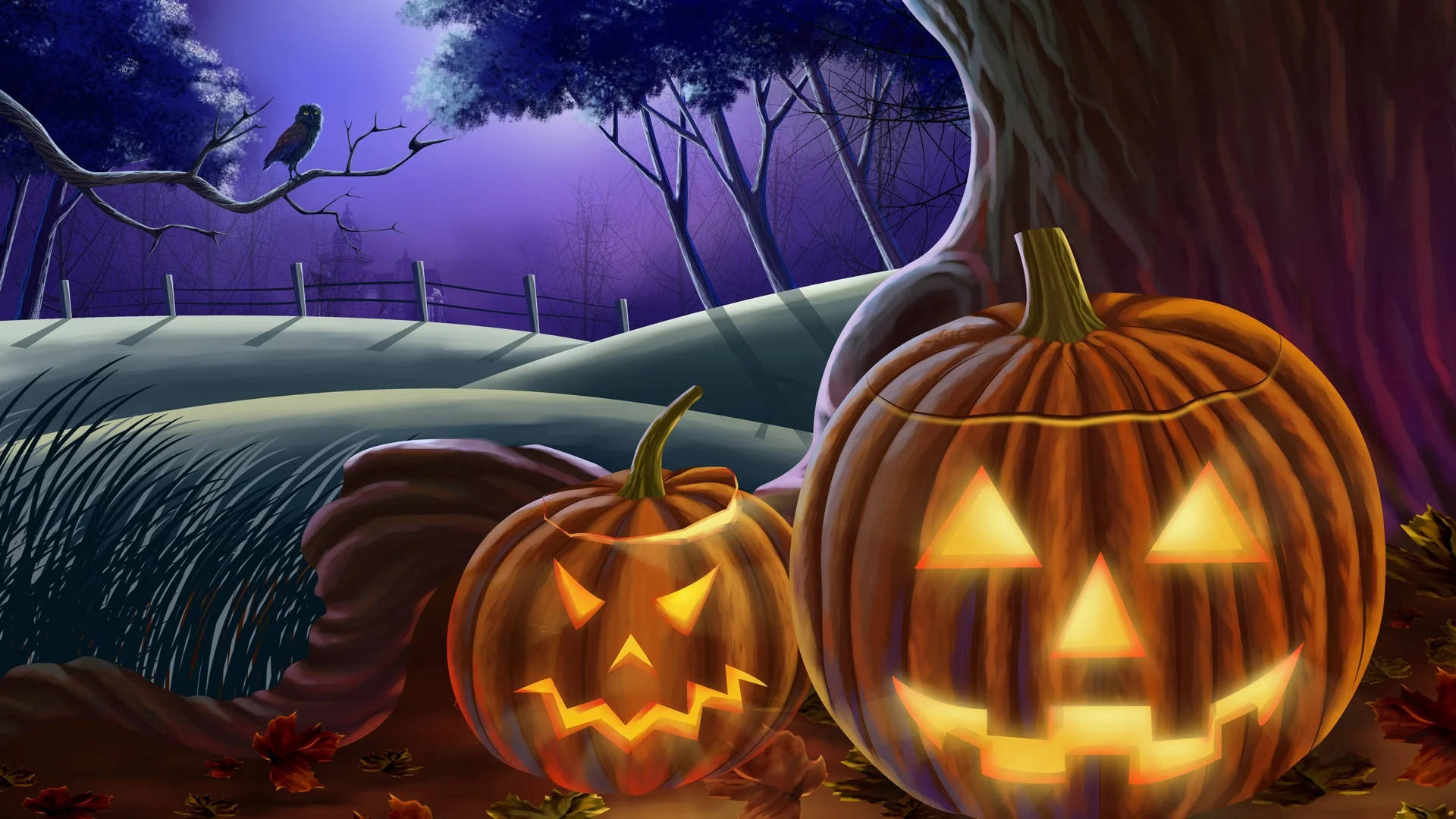 Đèn lồng Halloween cổ điển rùng rợn Hình nền