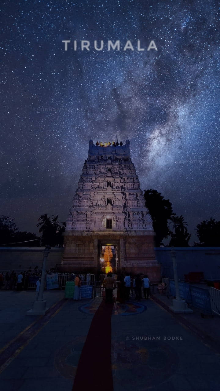 Đền Tirupati Balaji Dải Ngân Hà Hình nền
