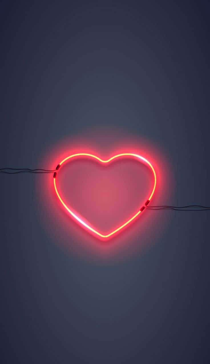 Đèn Tường Hình Trái Tim Neon Đỏ Hình nền