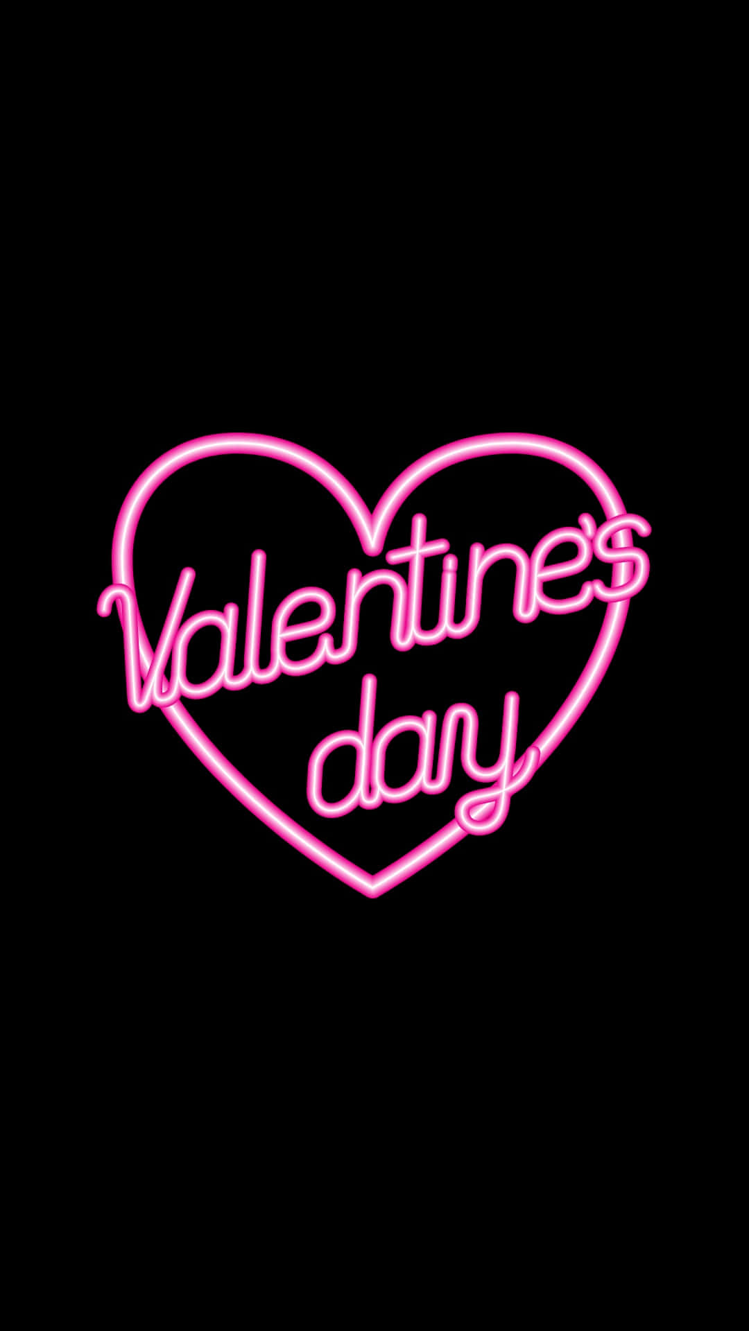 Điện thoại Valentine màu hồng ánh sáng neon Hình nền