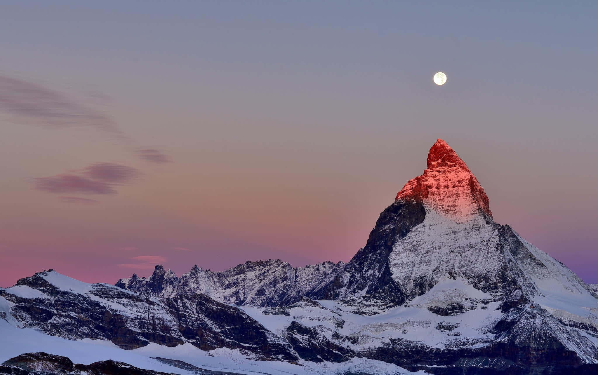 Đỉnh Matterhorn Chỉ Vào Mặt Trăng Hình nền