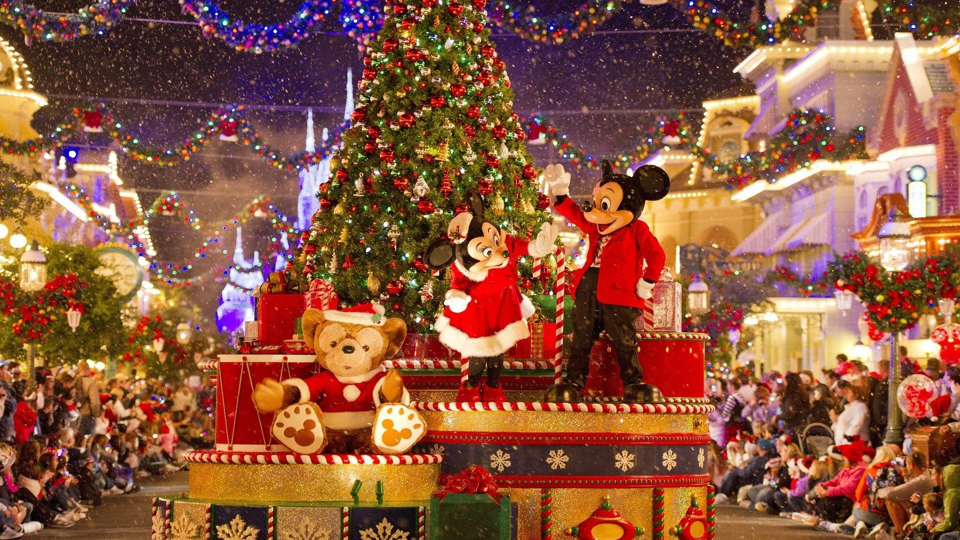 Disney 1920x1080 HD Màn biểu diễn Giáng sinh của Mickey và Minnie Hình nền