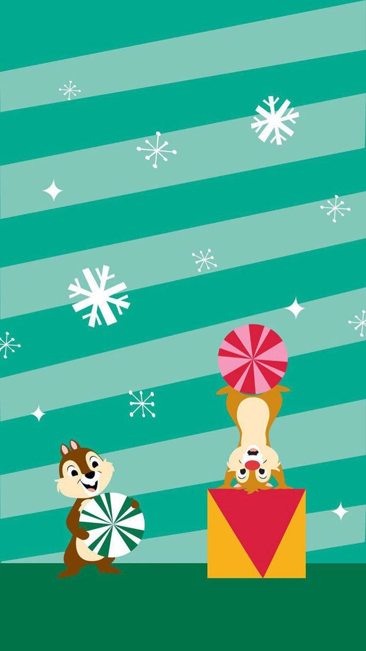Disney Giáng Sinh iPhone Chip 'N Dale Hình nền