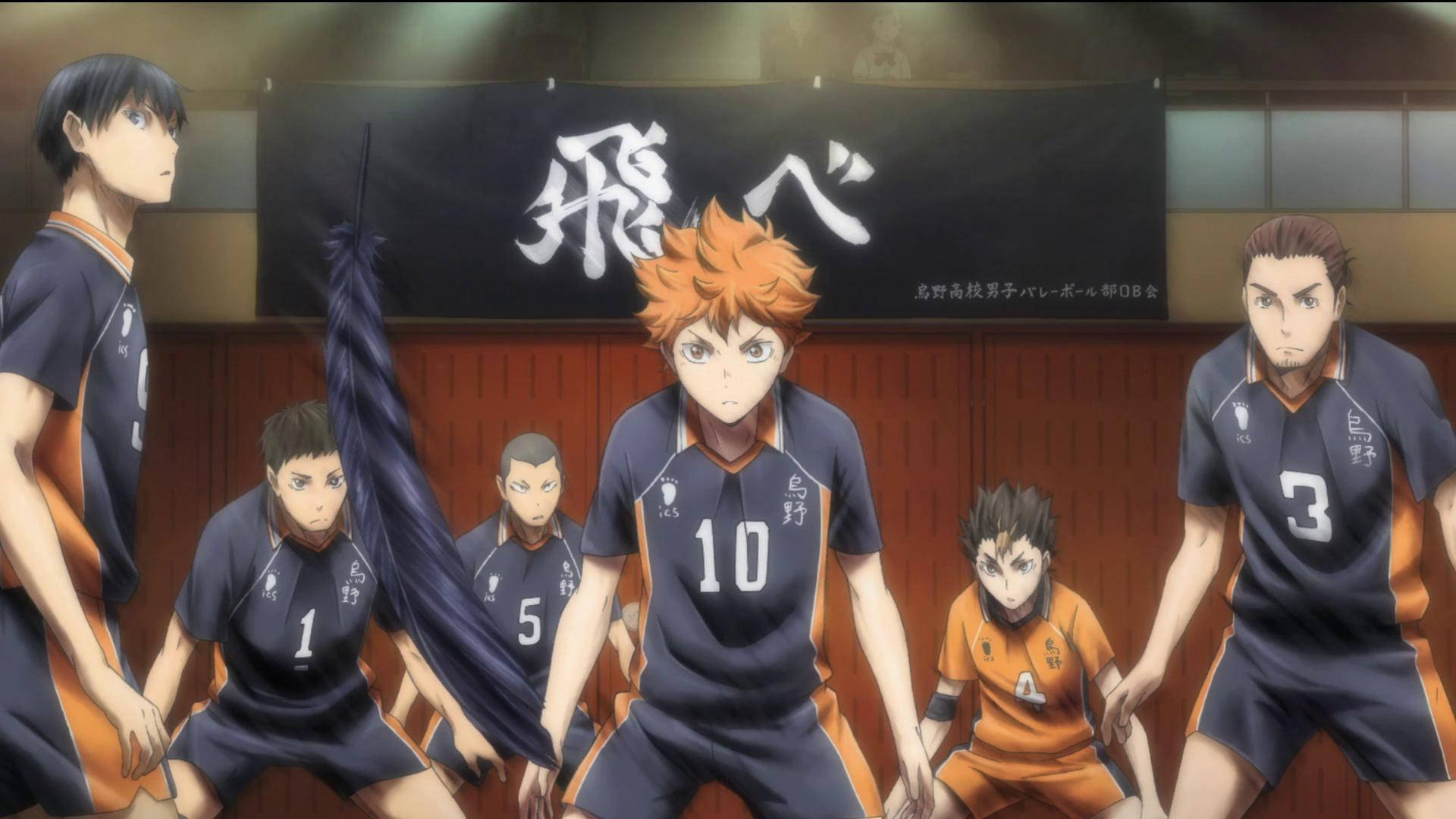 Đội Karasuno trên sân Haikyuu Desktop Hình nền