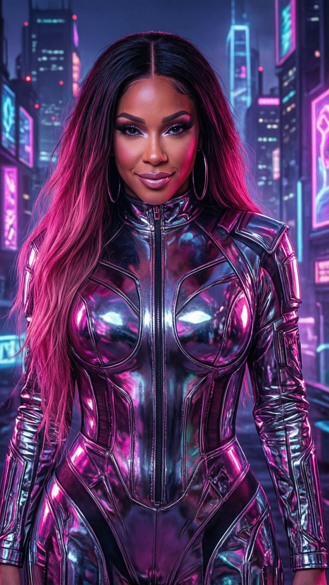 Doja Cat Phong Cách Cyberpunk Neon Hình nền