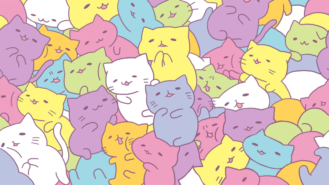 Đống Mèo Dễ Thương Kawaii Hình nền