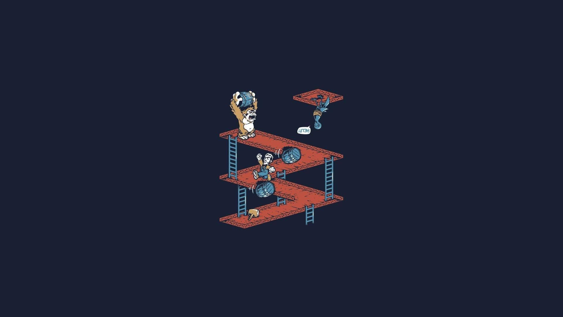 Donkey Kong Gaming tối giản Hình nền