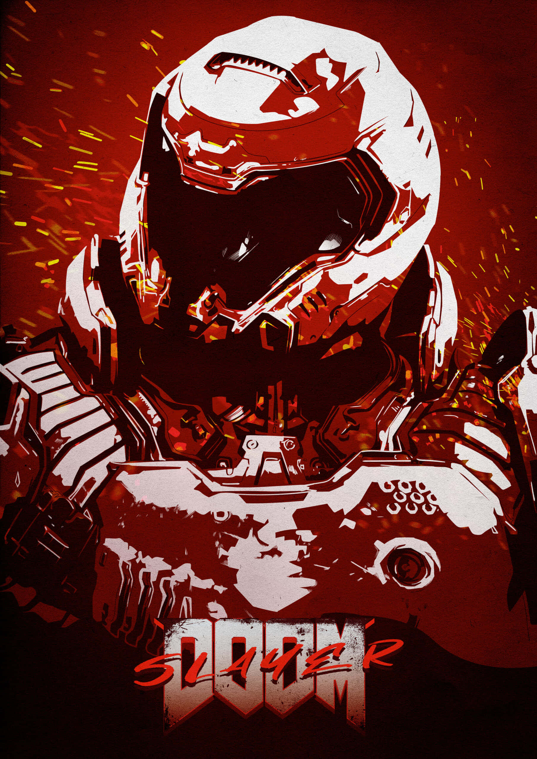 Doom Slayer đánh bại kẻ thù của mình. Hình nền
