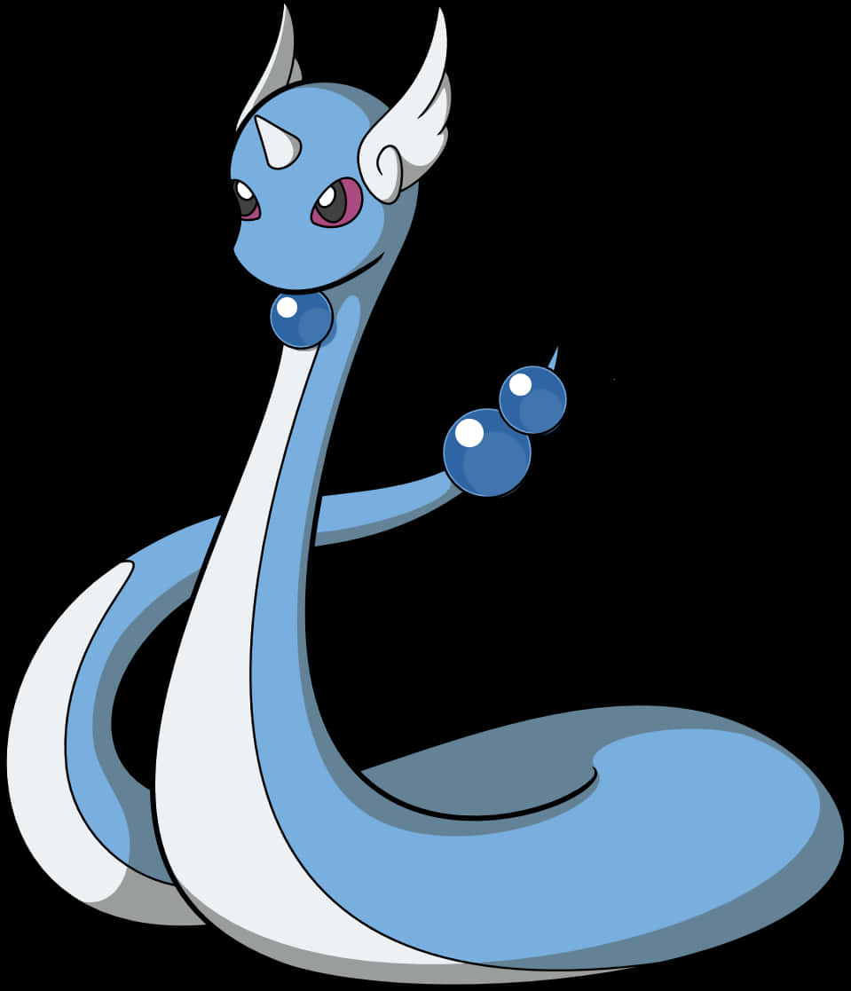 Dratini Pokemon Uy Nghi Trên Nền Trắng Hình nền