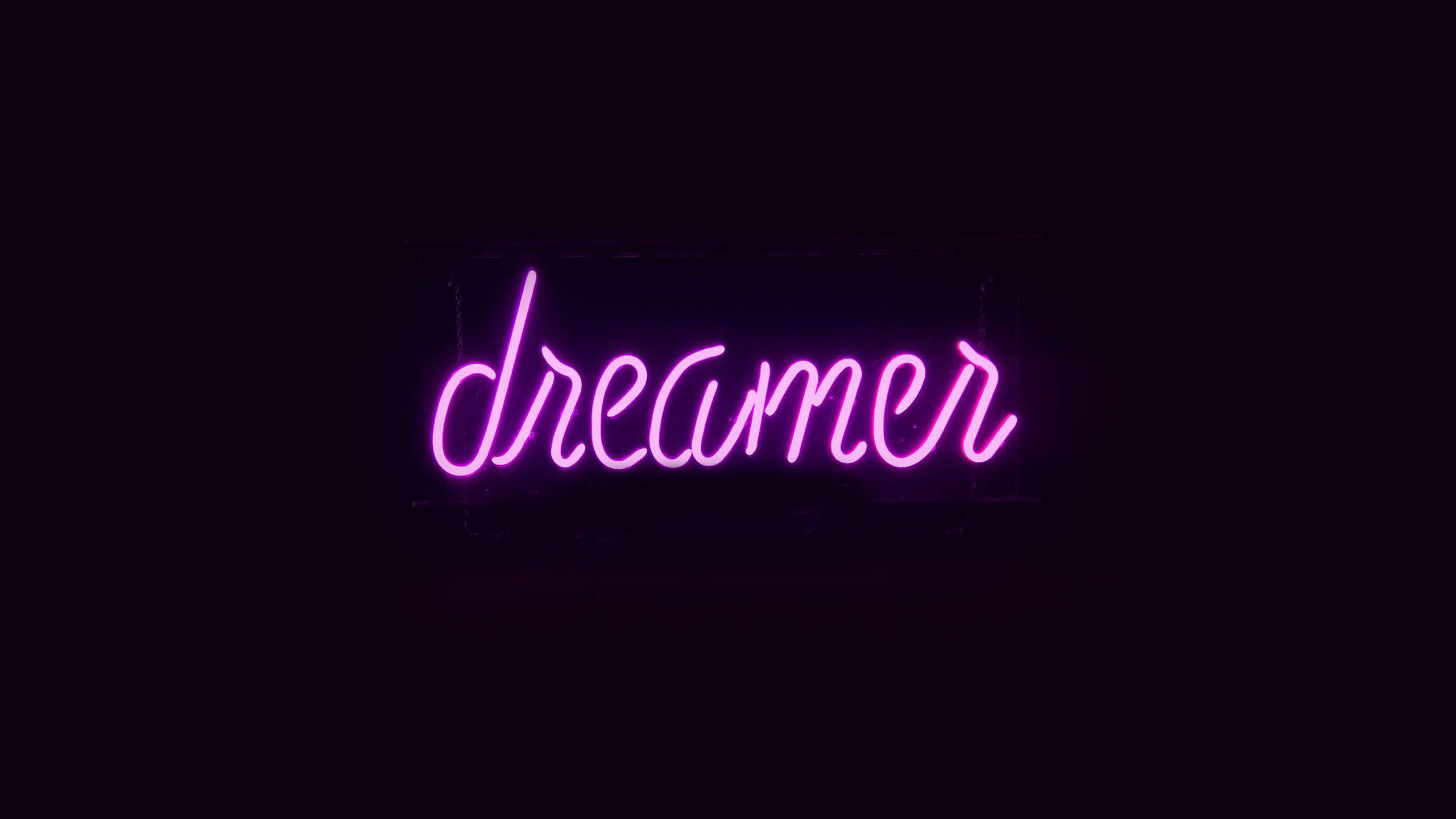 Dreamer Neon Tím Đậm Và Đen Hình nền