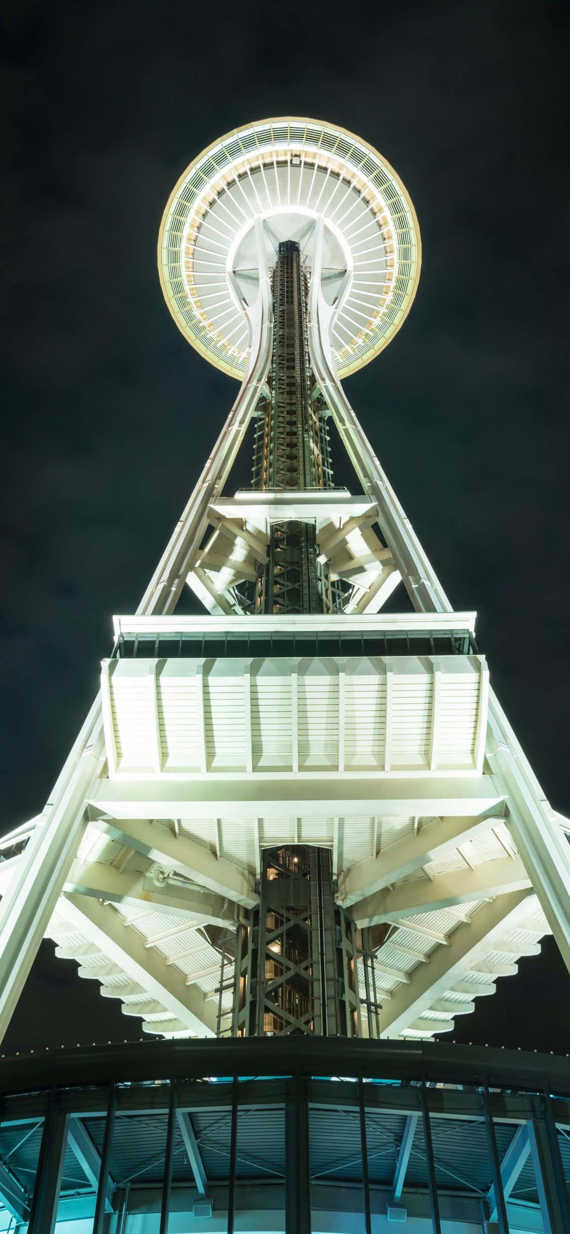 Đường chân trời Seattle lấp lánh về đêm Hình nền