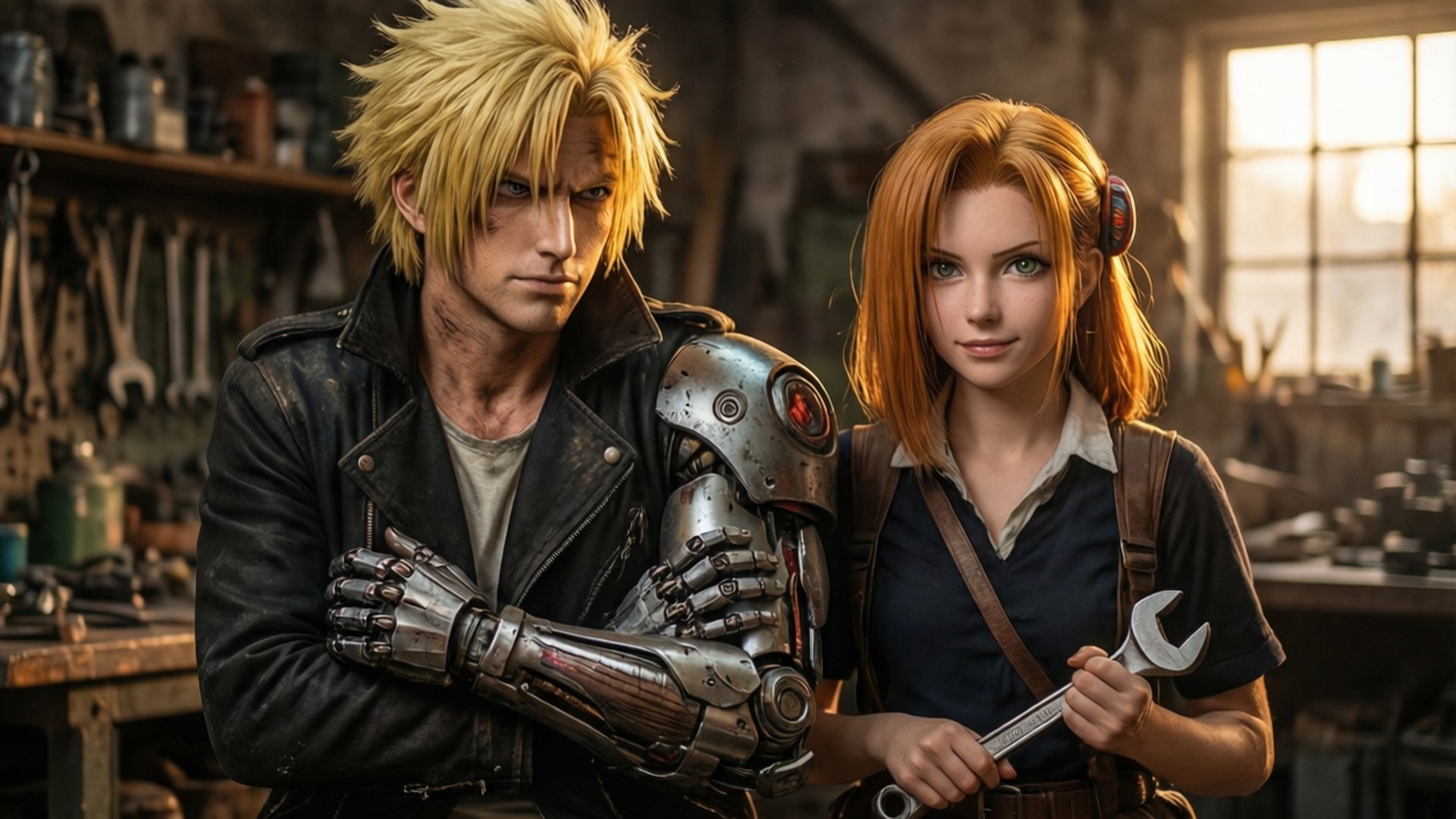 Ed và Winry trong Xưởng Hình nền