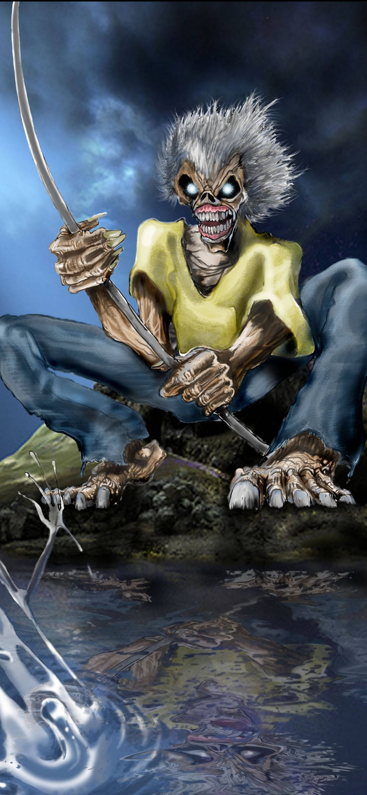 Eddie của Iron Maiden với kiếm Katana Hình nền