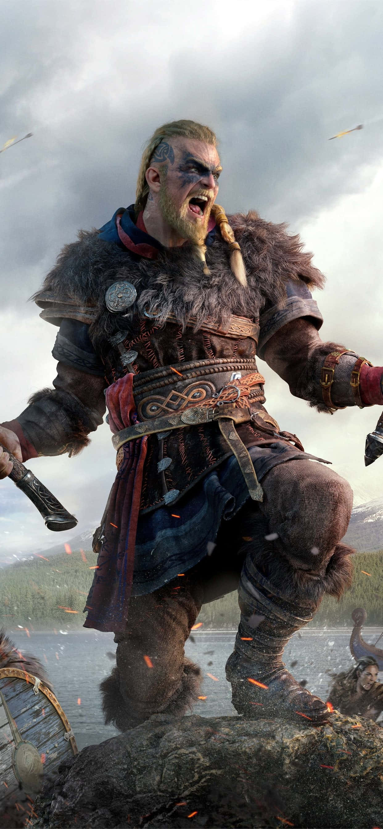 Tiếng thét chiến của Eivor Hình nền iPhone Xs Max Assassin's Creed Valhalla Hình nền