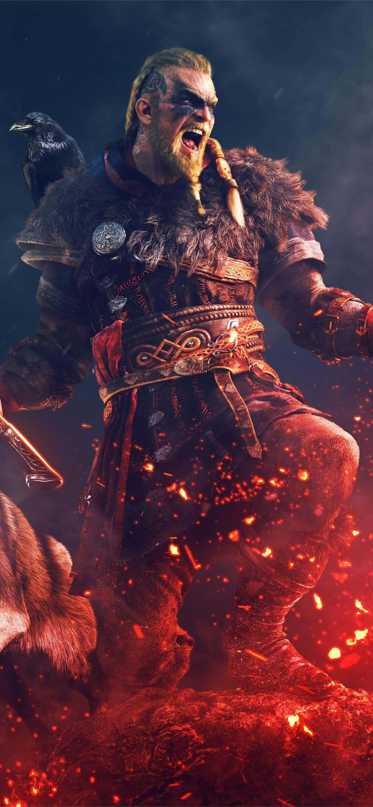 Eivor Hét Chiến Trên Nền iPhone Xs Max Assassin's Creed Valhalla Hình nền
