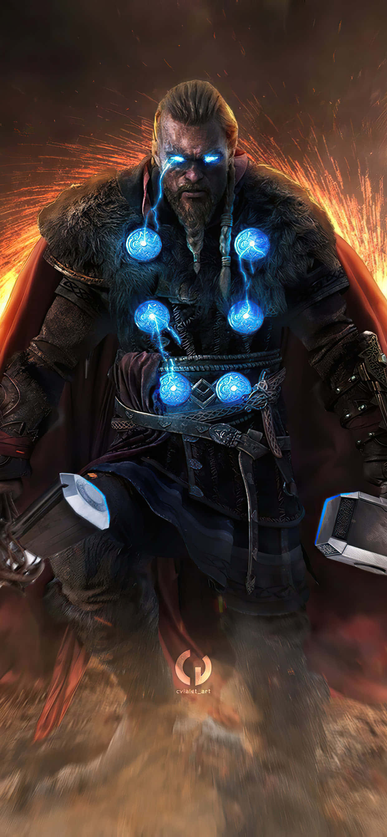 Eivor Thần Sấm - Hình nền Assassin's Creed Valhalla cho iPhone XS Max Hình nền
