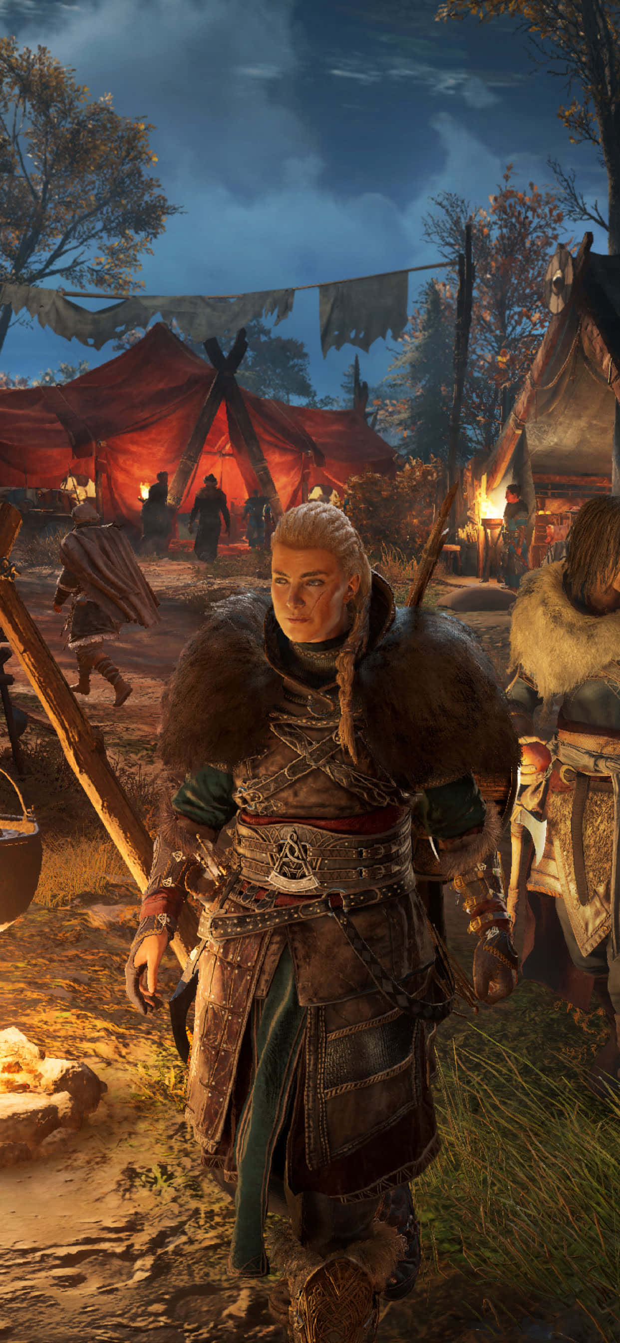 Eivor Varinsdottir Lộng Lẫy Trên Nền iPhone Xs Max Assassin's Creed Valhalla Hình nền