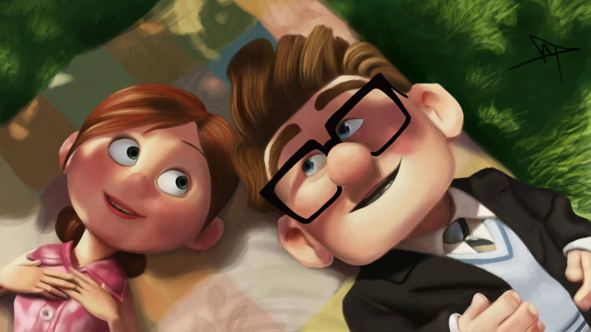 Ellie và Carl Fredricksen trong phim Up Hình nền