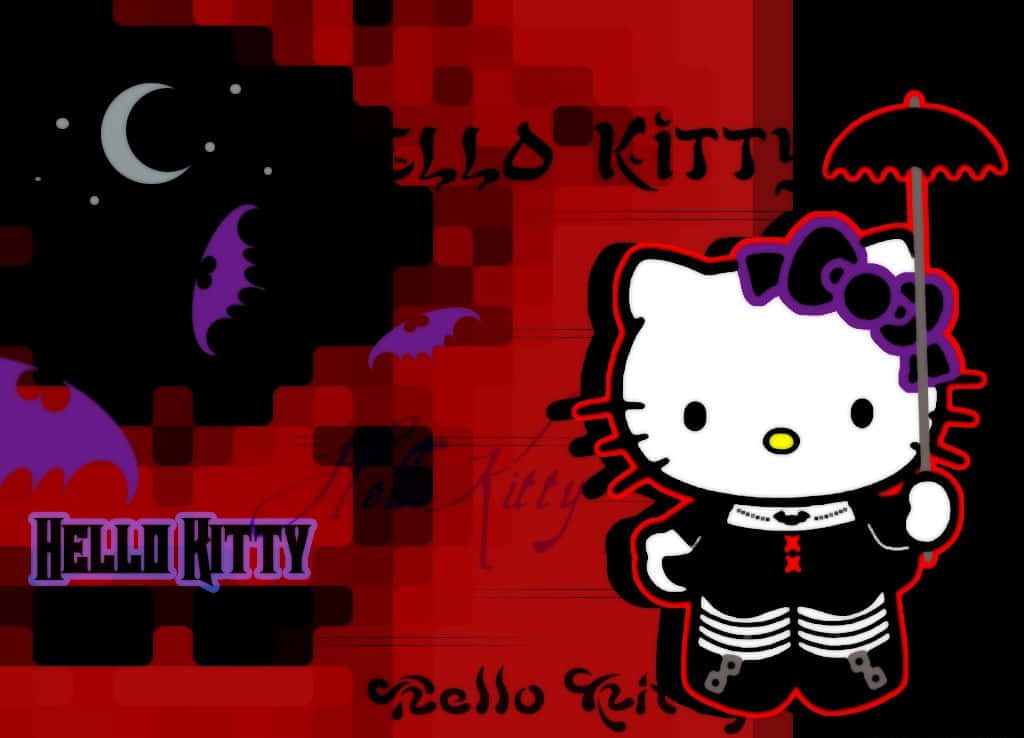 Emo Hello Kitty Bán Nguyệt Hình nền