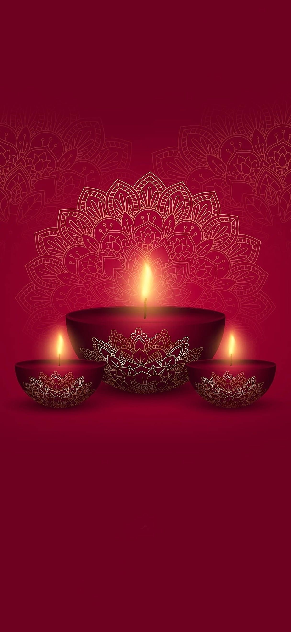 Đèn Diwali Đỏ Rực Sáng Trong Đêm Lễ Hội Hình nền