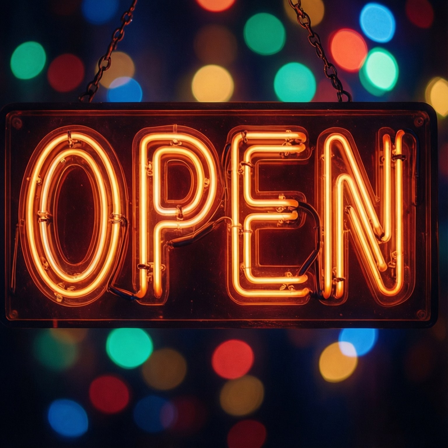 Đèn Neon Open Hình nền
