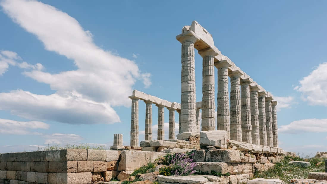 Đền Thờ Poseidon Cổ Kính Hình nền