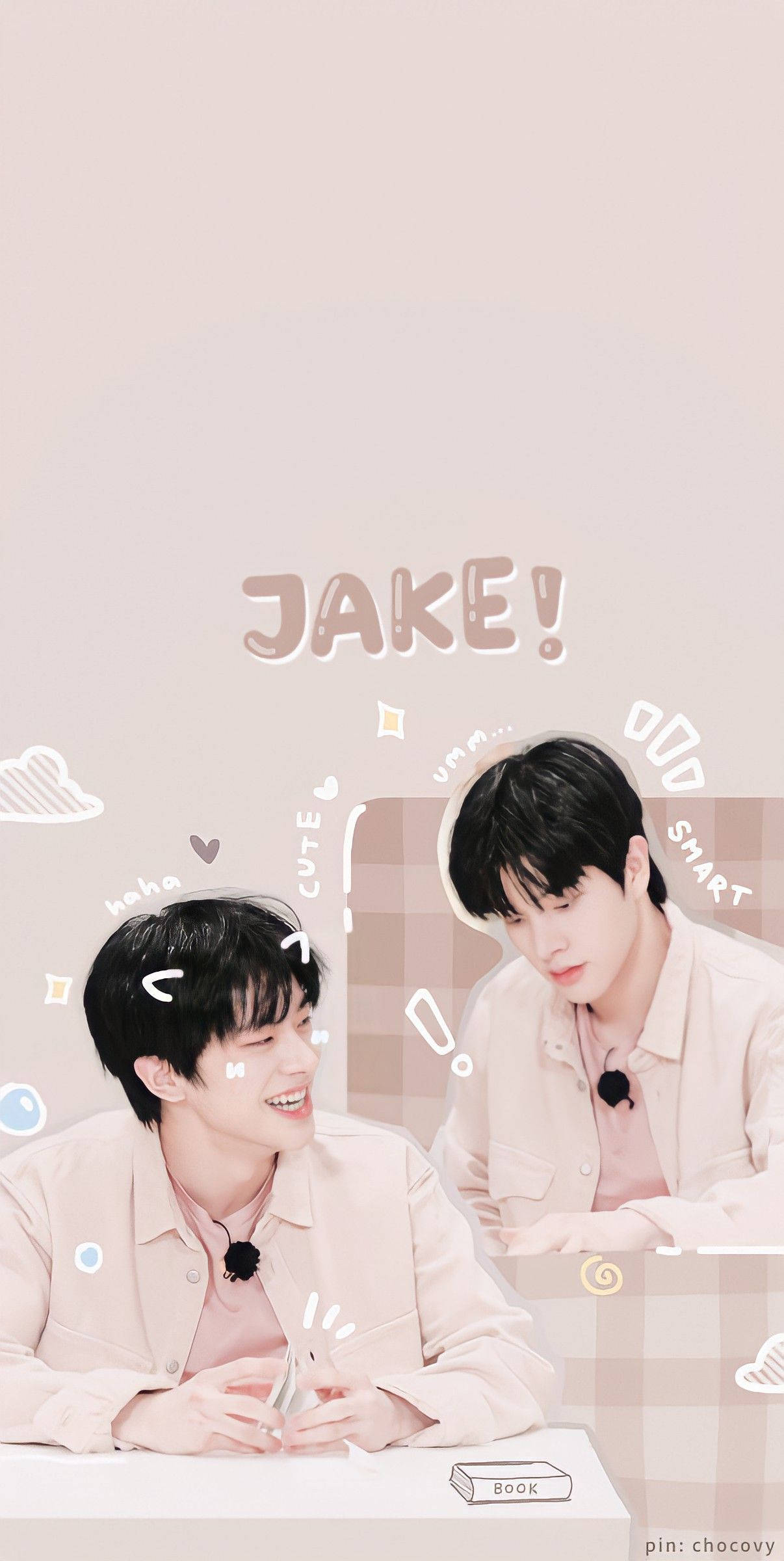 Enhypen Jake Phong Cách Beige Ảnh Ghép Hình nền