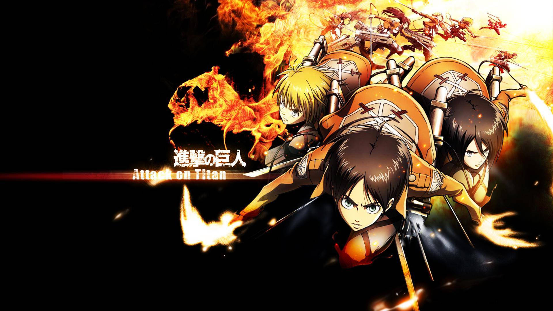 Eren, Mikasa và Armin từ Anime Attack On Titan Hình nền
