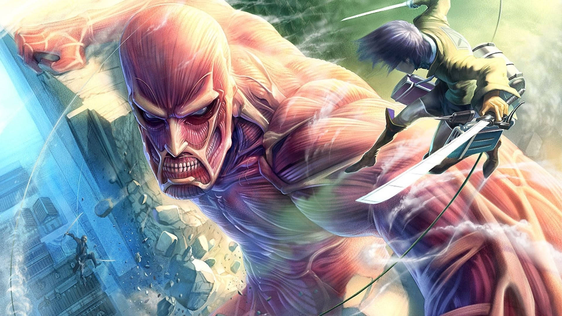 Eren và Titan trong trận chiến anime Hình nền