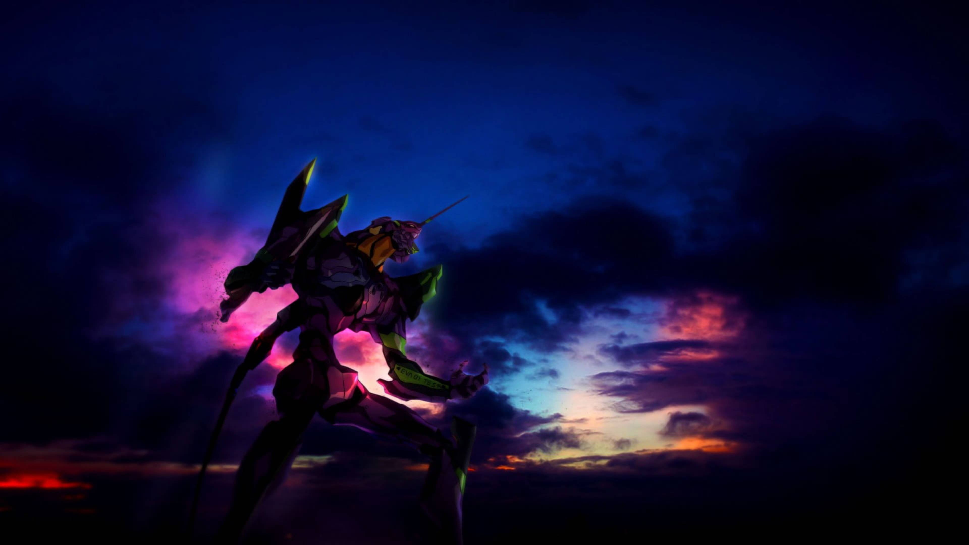 Evangelion 4K Unit-01 Đứng Hình nền